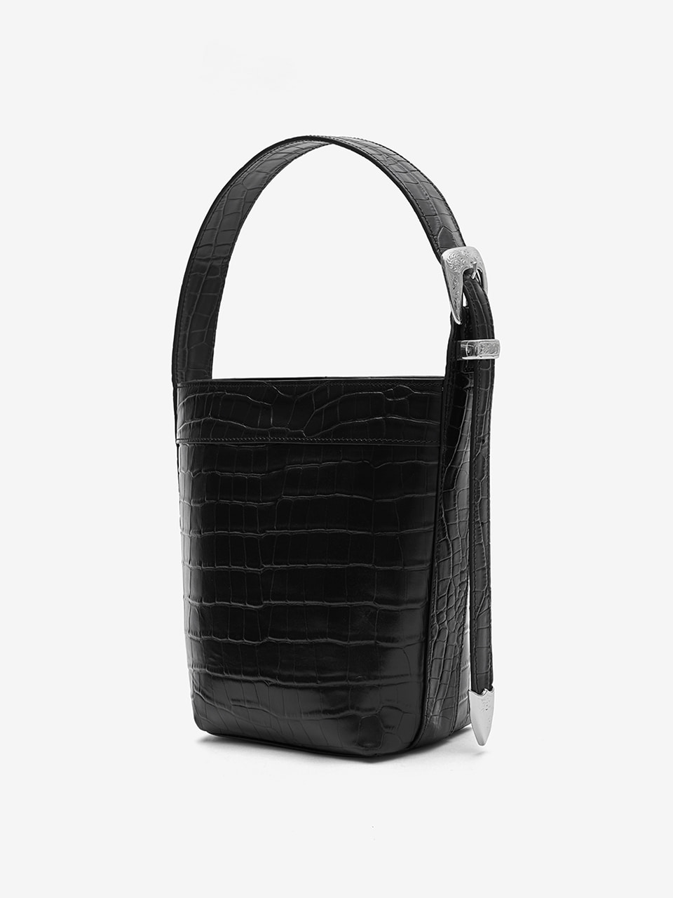 Croco Bucket bag - Black